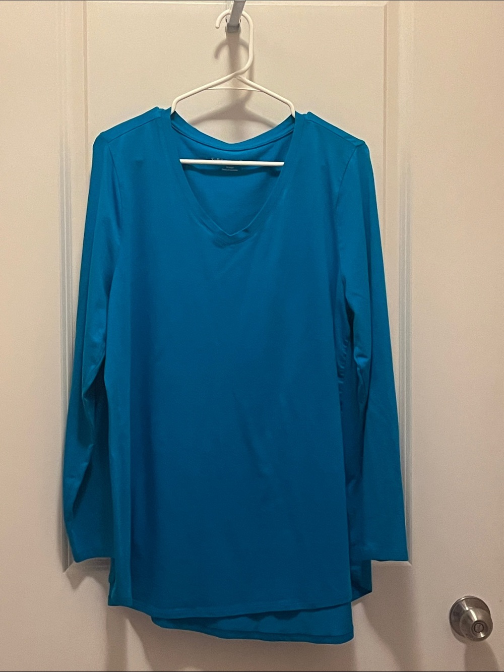 Soft Surroundings Teal V-Neck Long Sleeve Top